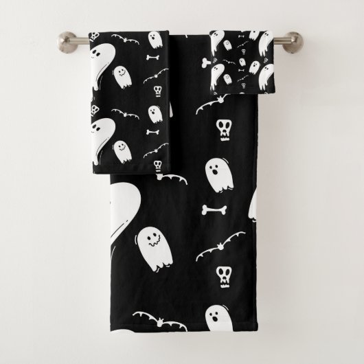 Halloween Spook, Botten, Vleermuizen en Schedels Bad Handdoek (Insitu)