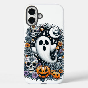 Halloween spook en clipart iPhone 16 plus hoesje