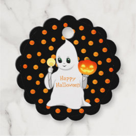 Halloween spook en pompoen bedankjes labels
