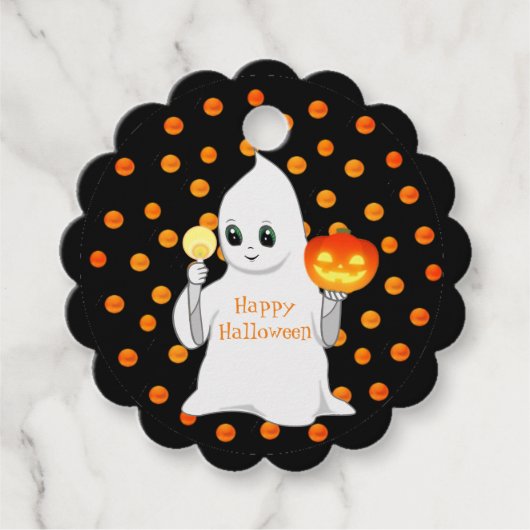 Halloween spook en pompoen bedankjes labels (Voorkant)