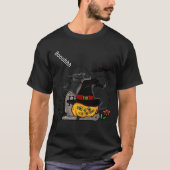 Halloween spook en pompoen bij een grafsteen t-shirt (Voorkant)