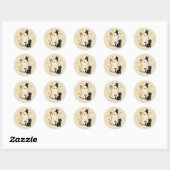 Halloween spook en Schattigee zwarte katten Ronde Sticker (Vel)