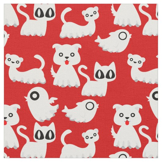 Halloween spook fret hond rood stof (Close Up)