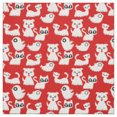 Halloween spook fret hond rood stof (Swatch)