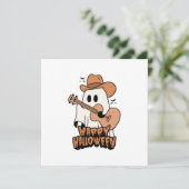 Halloween spook gitaar spelen kaart (Staand voorkant)