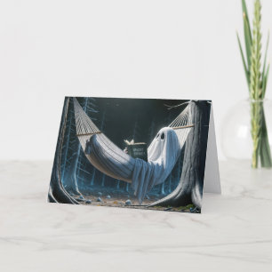 Halloween spook in een hangmat kaart