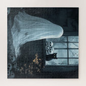 Halloween spook, kat en schedels legpuzzel (Horizontaal)