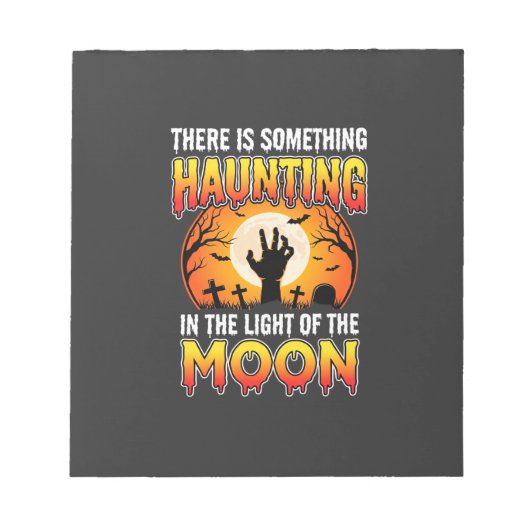 Halloween Spook Maan Kerkhof Horror Notitieblok (Voorkant)