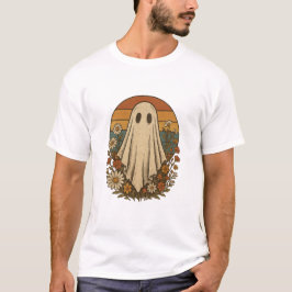  Halloween spook met herfstbloemen T-shirt
