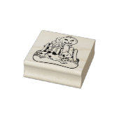 Halloween Spook met Hond & Pompoen Rubberstempel (Stempel)