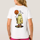 Halloween spook met pompoenballon t-shirt (Achterkant)