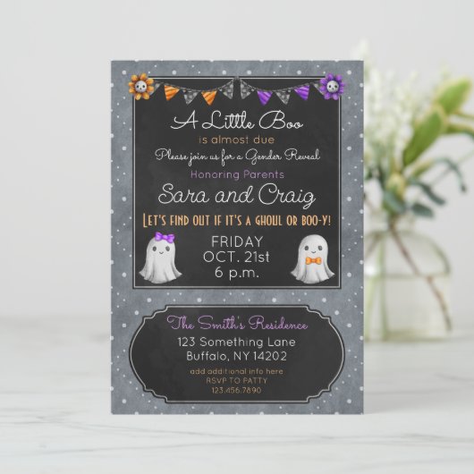 Halloween-spook of Boo-y-baby uitnodiging (Staand voorkant)