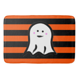 Halloween spook op zwarte en oranje strepen  badmat