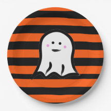 Halloween spook op zwarte en oranje strepen