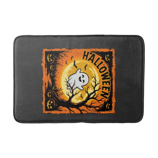 Halloween Spook Pompoen Geheime Boom Badmat (Voorkant)