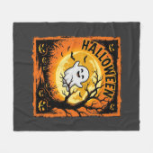 Halloween Spook Pompoen Geheime Boom Fleece Deken (Voorkant (Horizontaal))