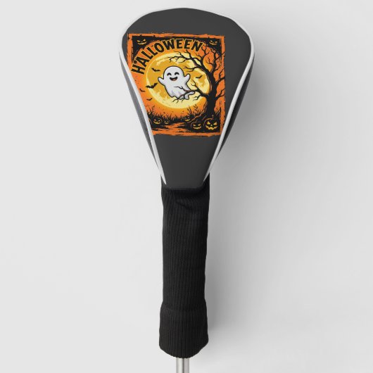 Halloween Spook Pompoen Geheime Boom Golfheadcover (Voorkant)