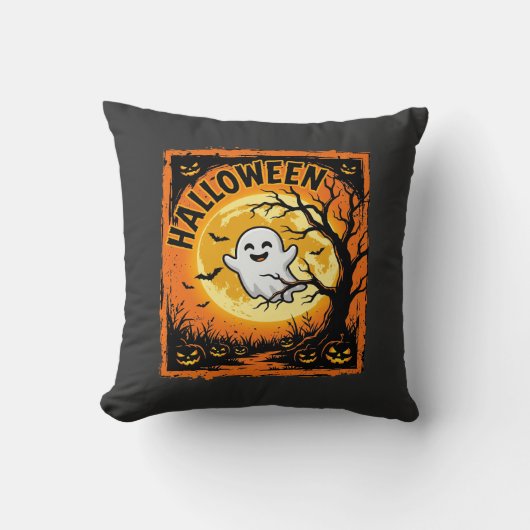 Halloween Spook Pompoen Geheime Boom Kussen (Voorkant)