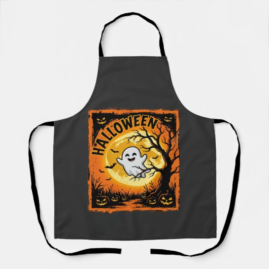 Halloween Spook Pompoen Geheime Boom Schort (Voorkant)