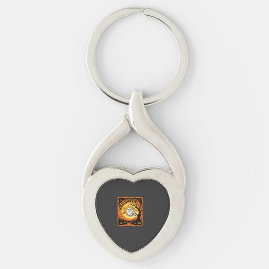 Halloween Spook Pompoen Geheime Boom Sleutelhanger (Voorkant)