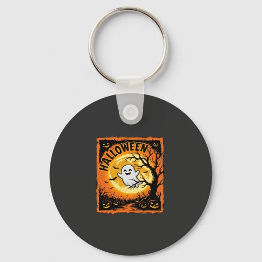 Halloween Spook Pompoen Geheime Boom Sleutelhanger (Voorkant)