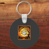 Halloween Spook Pompoen Geheime Boom Sleutelhanger (Voorkant)