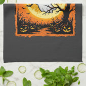 Halloween Spook Pompoen Geheime Boom Theedoek (Gevouwen)