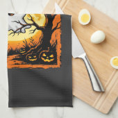Halloween Spook Pompoen Geheime Boom Theedoek (Quarter Fold)