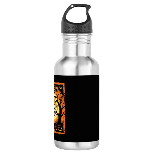 Halloween Spook Pompoen Geheime Boom Waterfles (Voorkant)