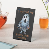 Halloween-spook sarcastisch humoristisch reclamebord met voetstuk (Insitu)