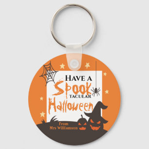 Halloween Spook-Taculair Sinaasappel Sleutelhanger