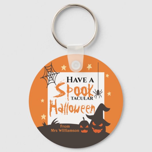 Halloween Spook-Taculair Sinaasappel Sleutelhanger (Voorkant)