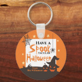 Halloween Spook-Taculair Sinaasappel Sleutelhanger (Voorkant)