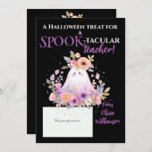 Halloween Spook-Tacular Teacher Gift Kaart Houder (Voorkant / Achterkant)