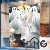 Halloween spookachtig met geesten, mummie en zwart raamsticker (Cafe Raam)