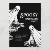 Halloween spookachtig nachtfeest met twee geesten kaart (Voorkant)