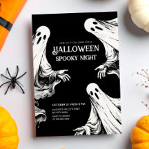 Halloween spookachtig nachtfeest met twee geesten