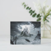 Halloween spookachtige Castle House Night eng Briefkaart (Staand voorkant)