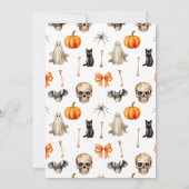 Halloween spookachtige geest pompoen schedel party kaart (Achterkant)