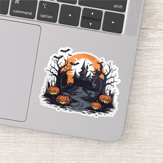 Halloween spookachtige huis sticker (Detail)