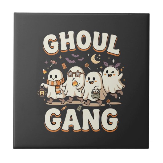 Halloween Spookbende Tegeltje (Voorkant)