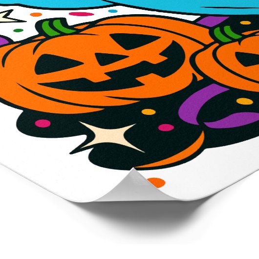 Halloween spookfeest clipart PNG, schattige grieze Poster (Hoek)