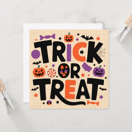 Halloween - spookfeest kaart (Voorkant / Achterkant in situ)