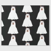 Halloween spookhond griezelig schattig cadeaupapier (Vlak)