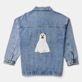 Halloween spookhond griezelig schattig denim jacket