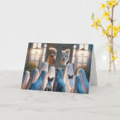 Halloween spookhonden kaart (Gele Bloem)