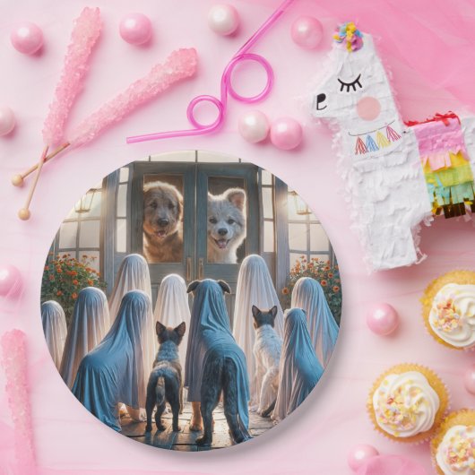 Halloween spookhonden papieren bordje (Feest)