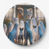 Halloween spookhonden papieren bordje (Voorkant)