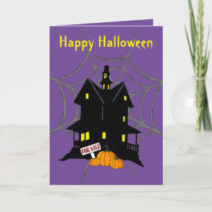 Halloween-spookhuis 5" x 7" wenskaart kaart