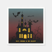 Halloween spookhuis eten Drink zijn eng papier Servet (Voorkant)